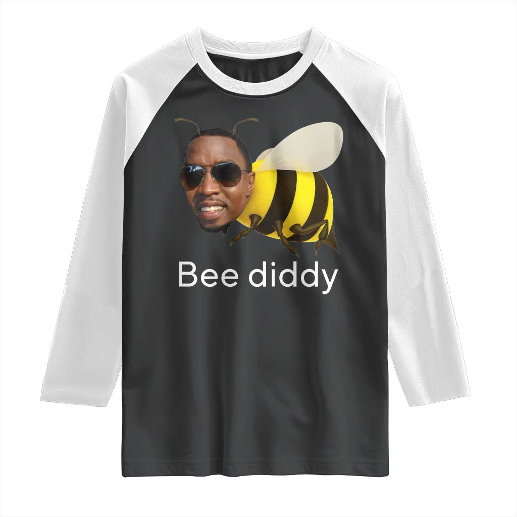 Bee Diddy Raglan Shirt Funny Weirdcore Dark Humor Internet Memes Gen-Z - Wonder Print Shop