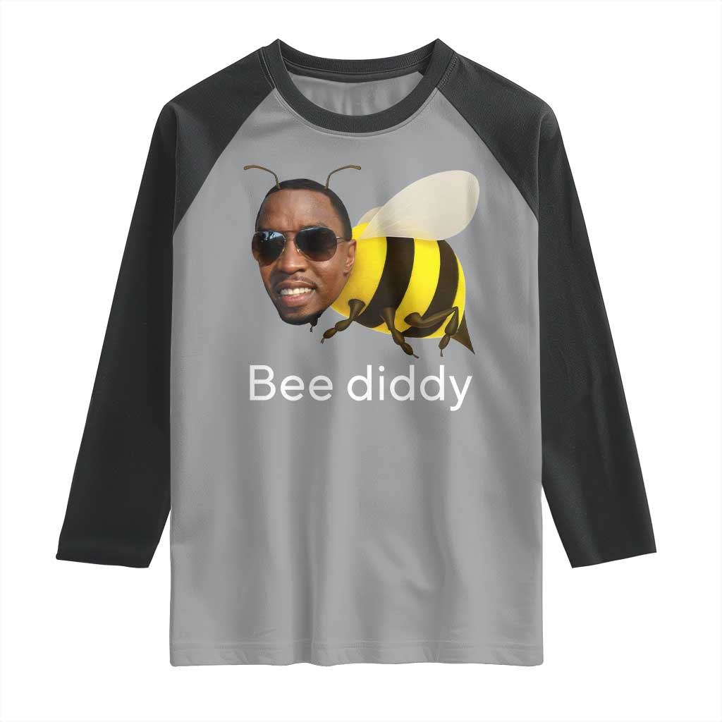Bee Diddy Raglan Shirt Funny Weirdcore Dark Humor Internet Memes Gen-Z - Wonder Print Shop