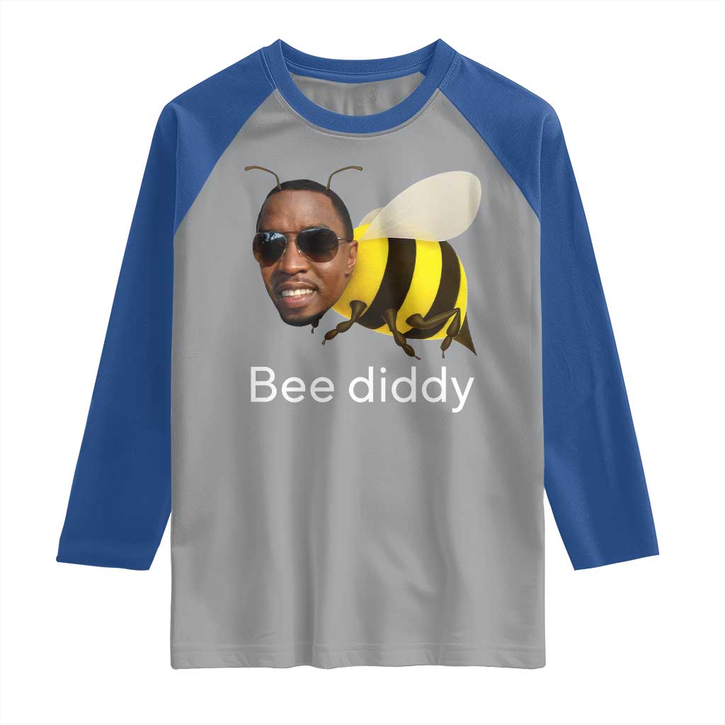 Bee Diddy Raglan Shirt Funny Weirdcore Dark Humor Internet Memes Gen-Z - Wonder Print Shop