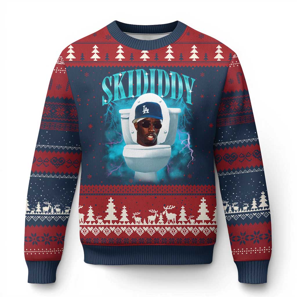 Funny Diddy Ugly Christmas Sweater Diddy Skibidi Toilet Bootleg Meme - Wonder Print Shop
