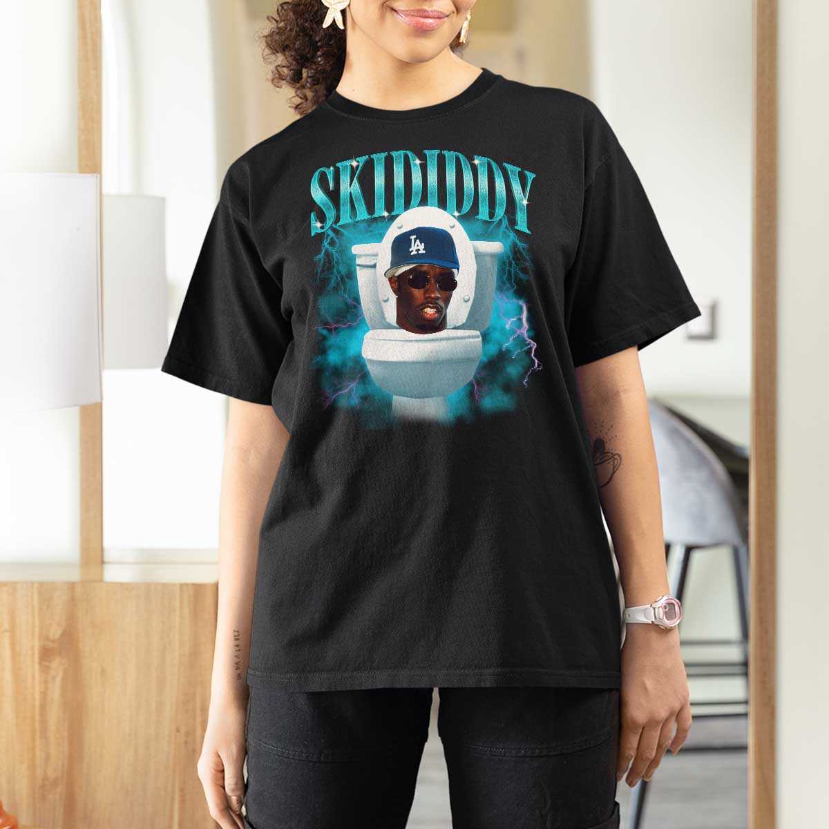 Funny Diddy T Shirt For Women Diddy Skibidi Toilet Bootleg Meme - Wonder Print Shop