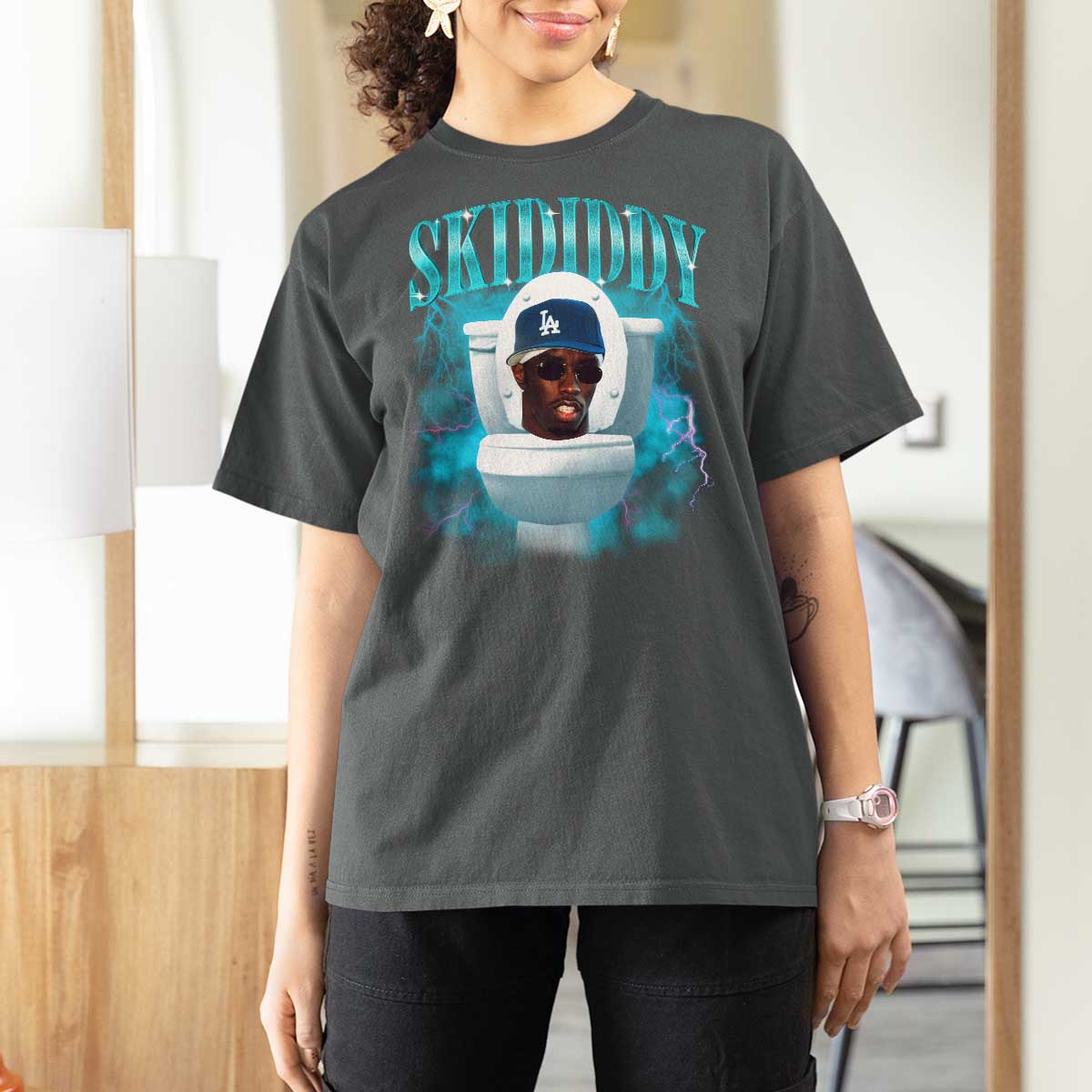 Funny Diddy T Shirt For Women Diddy Skibidi Toilet Bootleg Meme - Wonder Print Shop