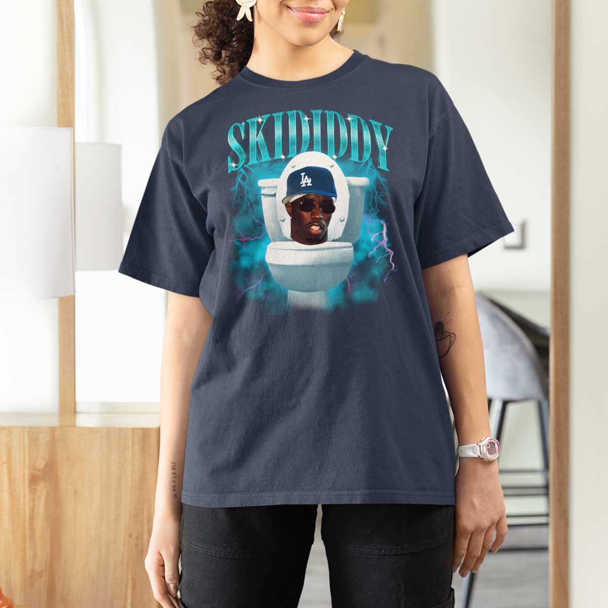 Funny Diddy T Shirt For Women Diddy Skibidi Toilet Bootleg Meme - Wonder Print Shop