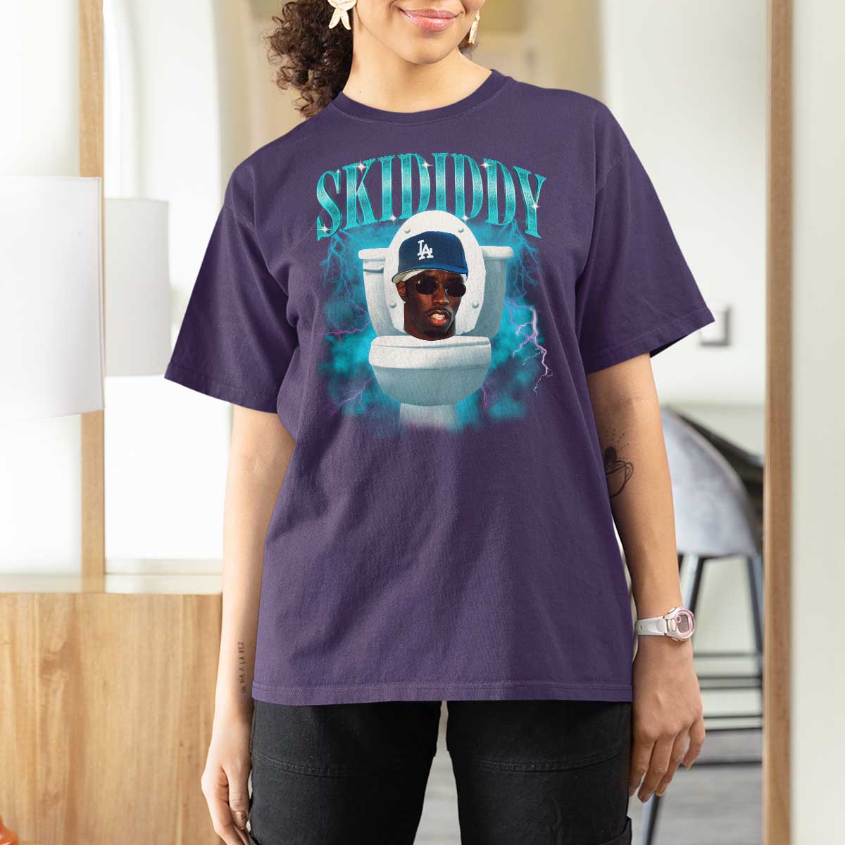 Funny Diddy T Shirt For Women Diddy Skibidi Toilet Bootleg Meme - Wonder Print Shop