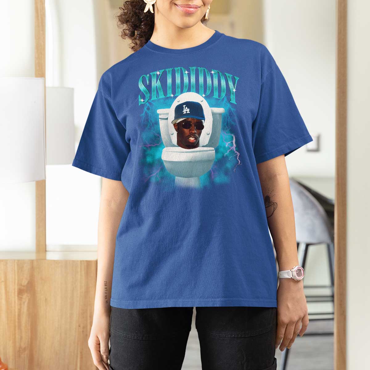 Funny Diddy T Shirt For Women Diddy Skibidi Toilet Bootleg Meme - Wonder Print Shop