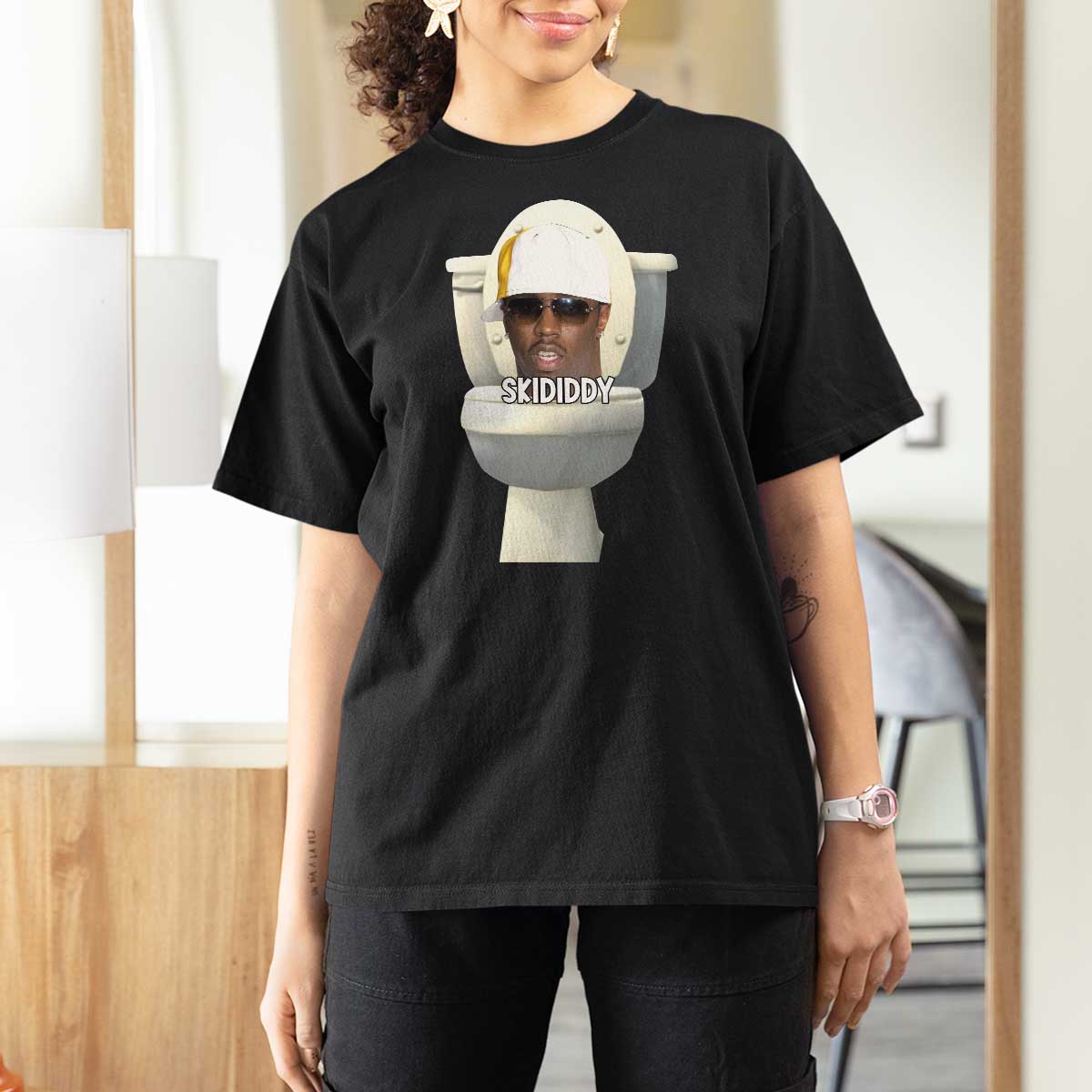 Funny Diddy T Shirt For Women Diddy Skibidi Toilet Meme - Wonder Print Shop