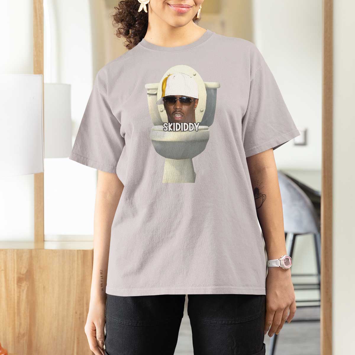 Funny Diddy T Shirt For Women Diddy Skibidi Toilet Meme - Wonder Print Shop