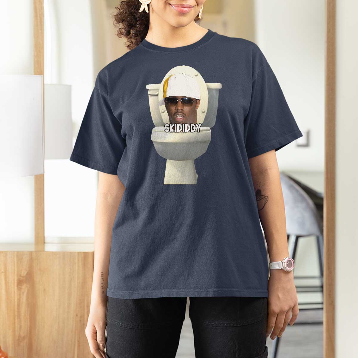 Funny Diddy T Shirt For Women Diddy Skibidi Toilet Meme - Wonder Print Shop