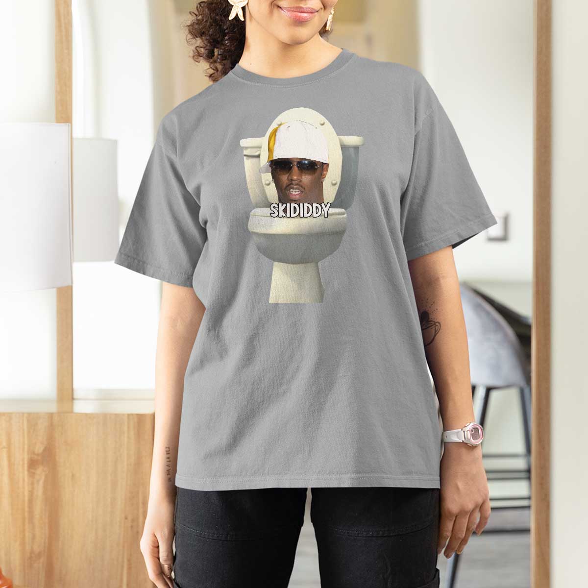 Funny Diddy T Shirt For Women Diddy Skibidi Toilet Meme - Wonder Print Shop