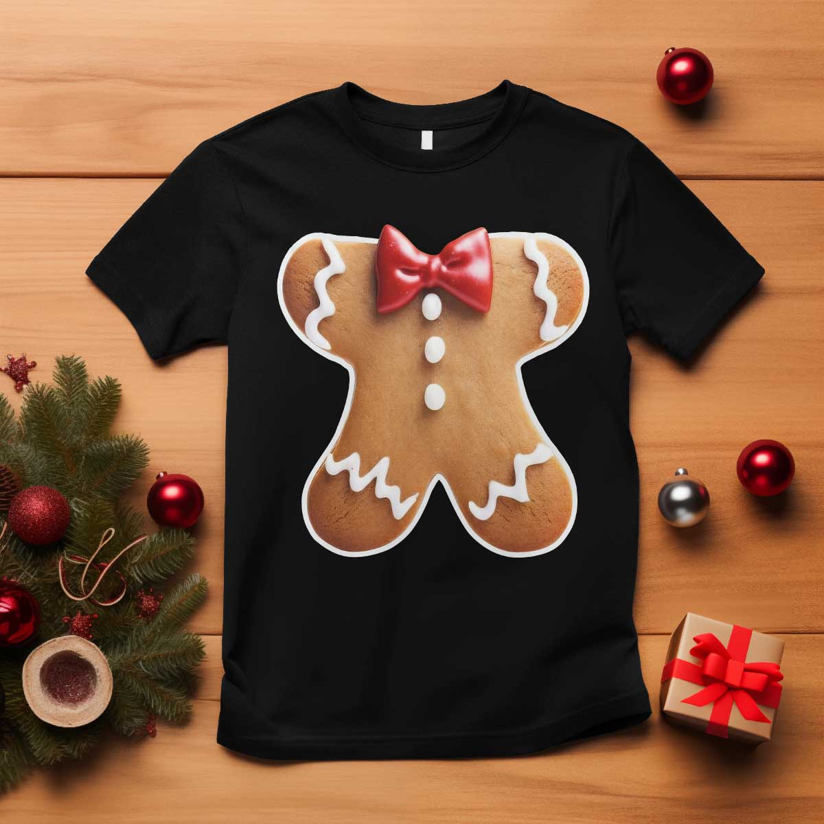 Gingerbread Man T Shirt Christmas Cookie Costume - Wonder Print Shop