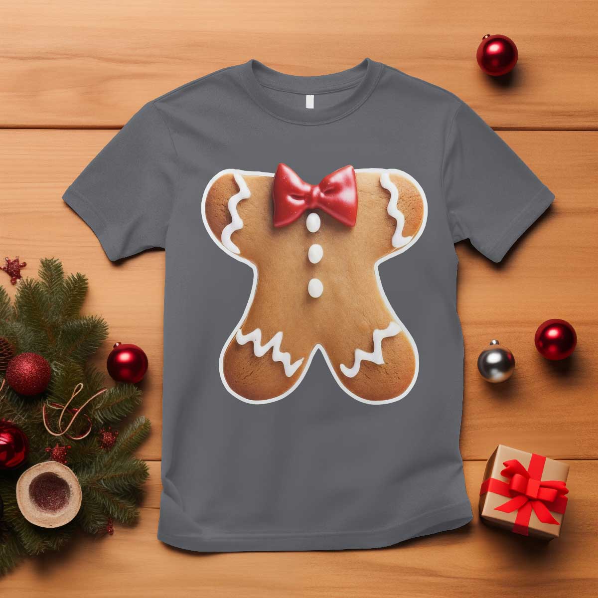 Gingerbread Man T Shirt Christmas Cookie Costume - Wonder Print Shop