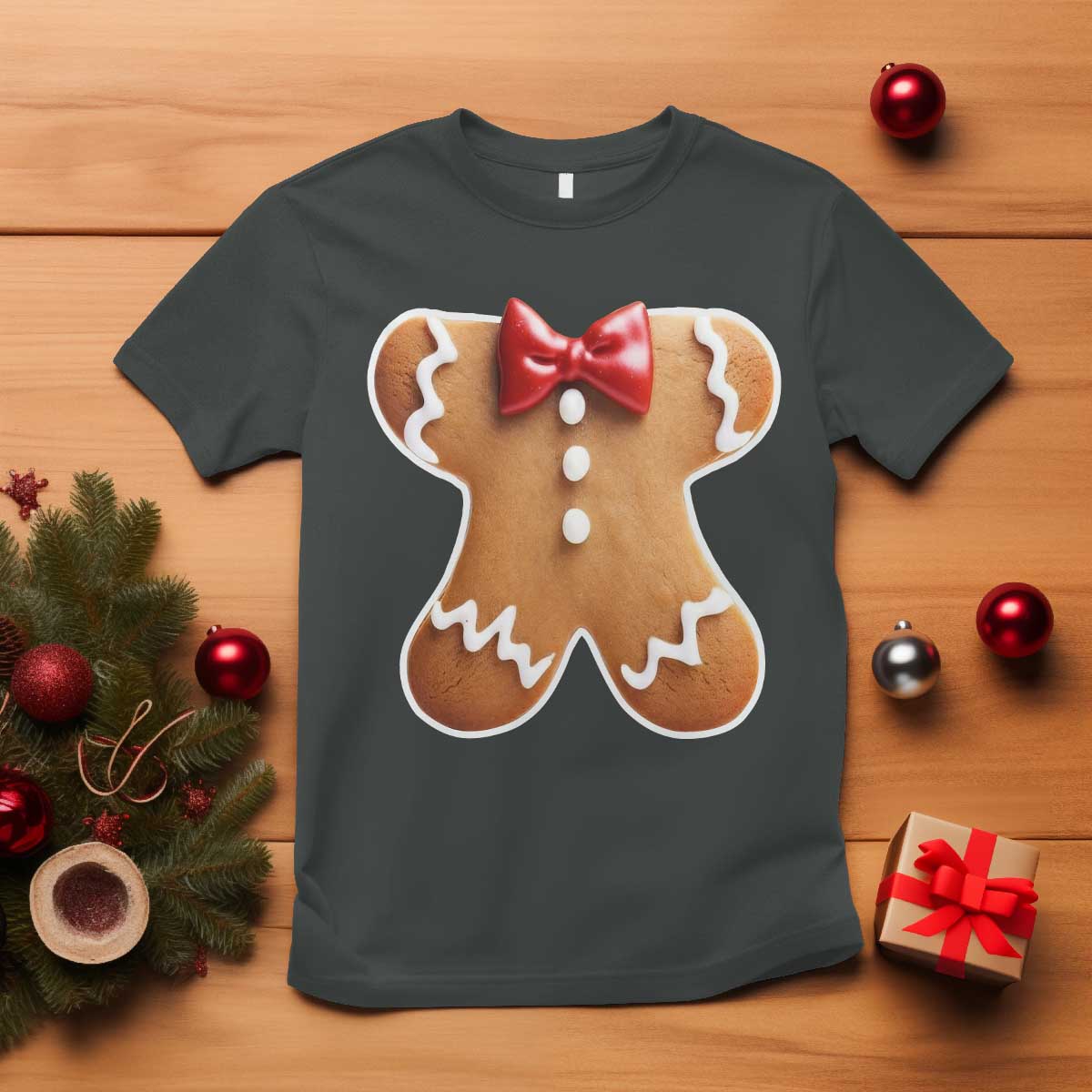 Gingerbread Man T Shirt Christmas Cookie Costume - Wonder Print Shop