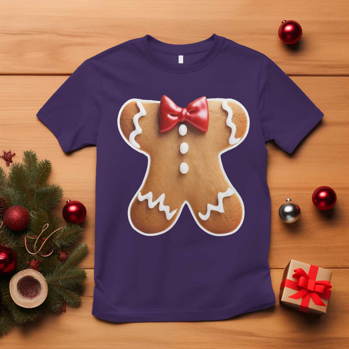 Gingerbread Man T Shirt Christmas Cookie Costume - Wonder Print Shop