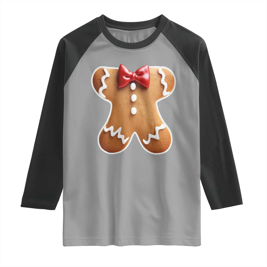 Gingerbread Man Raglan Shirt Christmas Cookie Costume - Wonder Print Shop