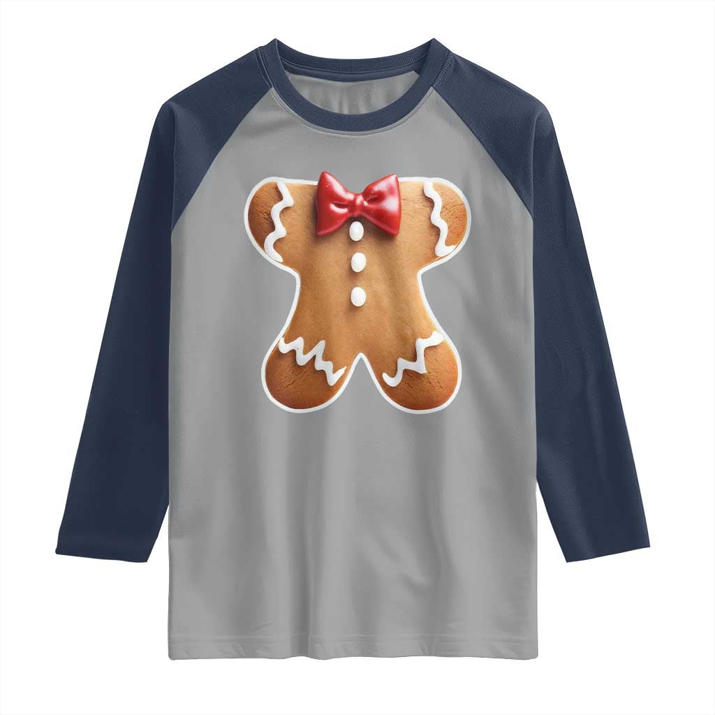 Gingerbread Man Raglan Shirt Christmas Cookie Costume - Wonder Print Shop