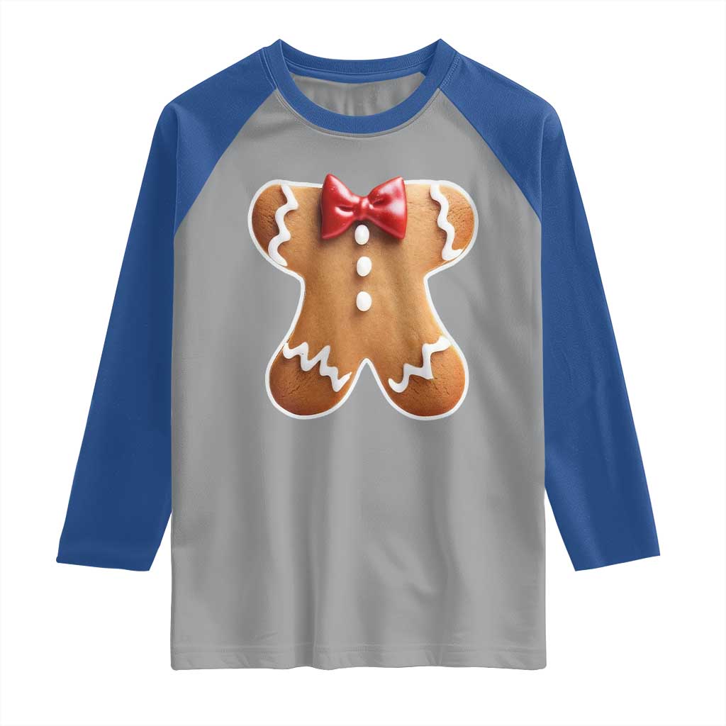 Gingerbread Man Raglan Shirt Christmas Cookie Costume - Wonder Print Shop