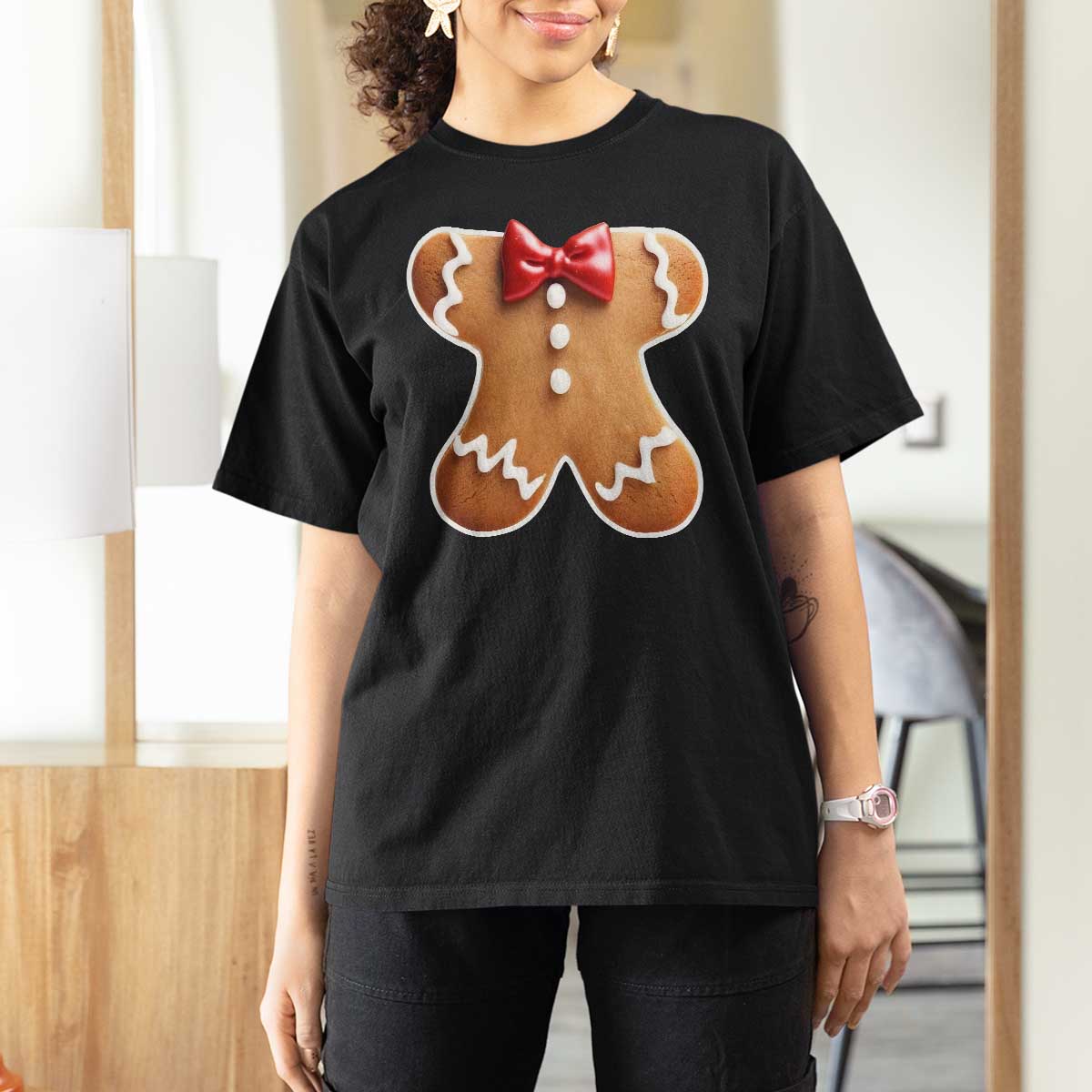 Gingerbread Man T Shirt For Women Christmas Cookie Costume - Wonder Print Shop