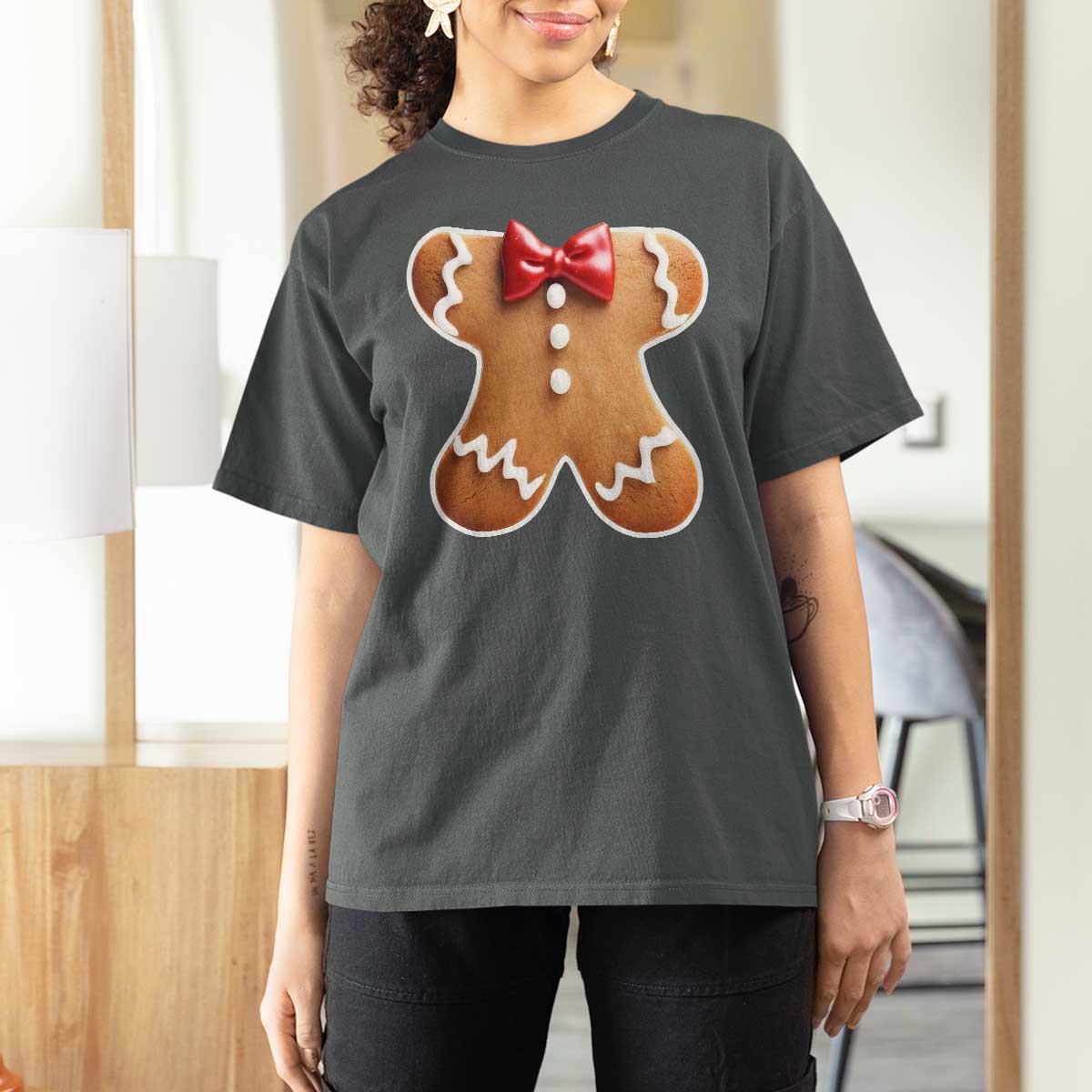 Gingerbread Man T Shirt For Women Christmas Cookie Costume - Wonder Print Shop