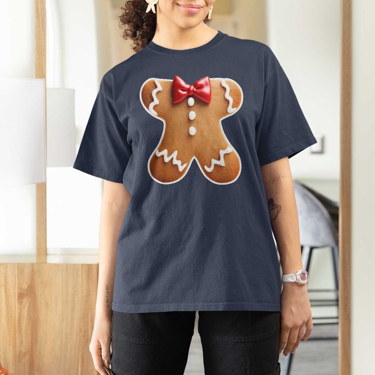 Gingerbread Man T Shirt For Women Christmas Cookie Costume - Wonder Print Shop