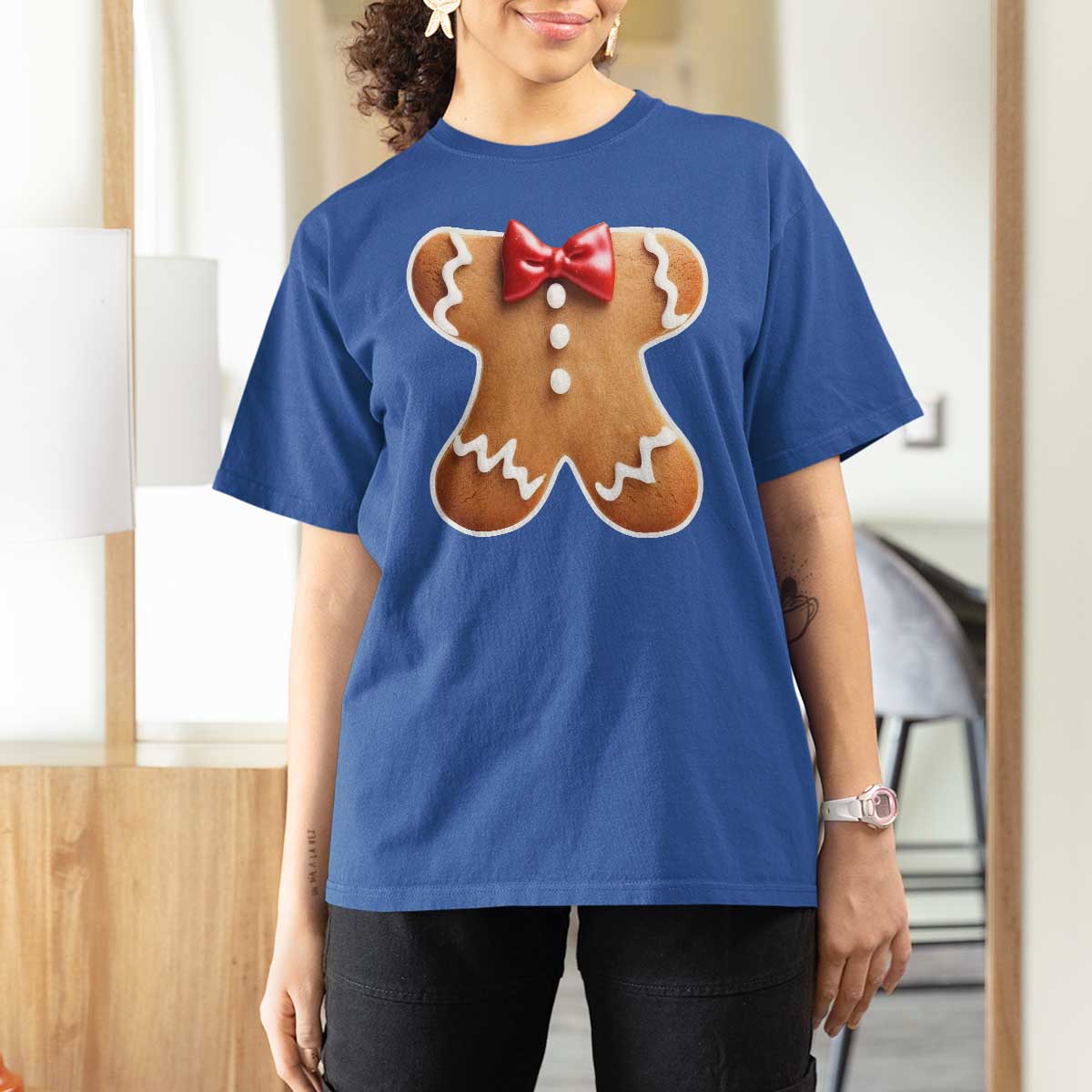 Gingerbread Man T Shirt For Women Christmas Cookie Costume - Wonder Print Shop