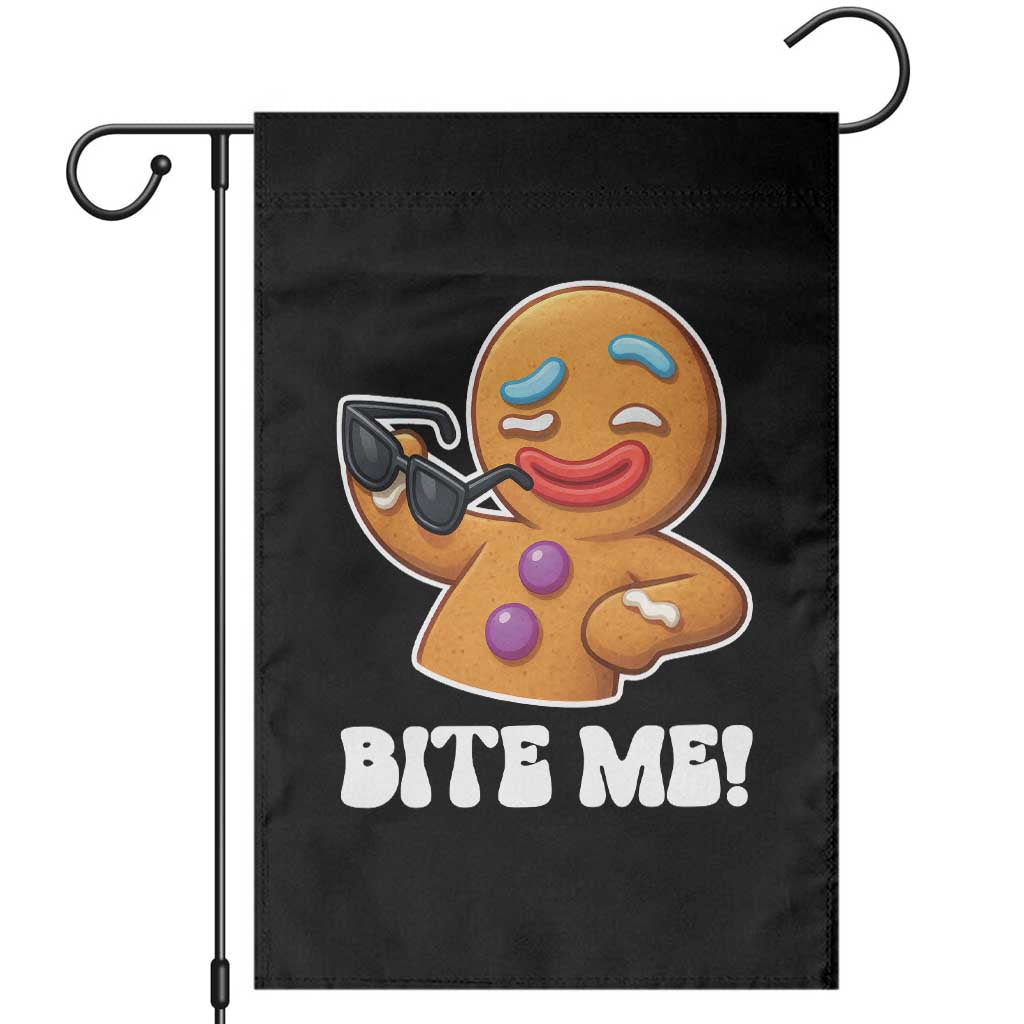 Funny Xmas Gingerbread Man Garden Flag Funny Sexy Cookie Bite Me - Wonder Print Shop