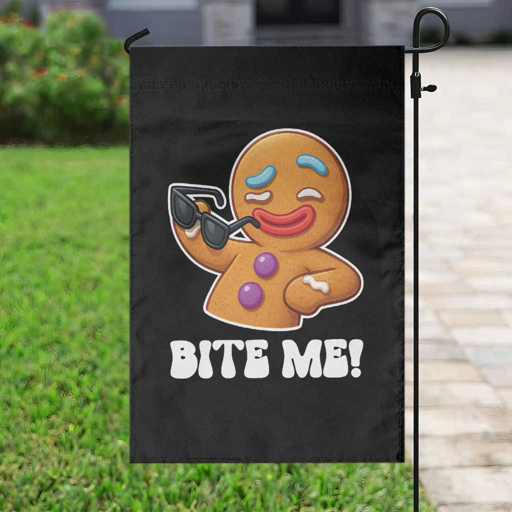 Funny Xmas Gingerbread Man Garden Flag Funny Sexy Cookie Bite Me - Wonder Print Shop
