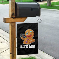 Funny Xmas Gingerbread Man Garden Flag Funny Sexy Cookie Bite Me - Wonder Print Shop