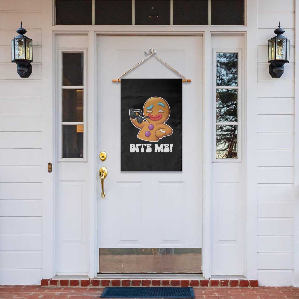 Funny Xmas Gingerbread Man Garden Flag Funny Sexy Cookie Bite Me - Wonder Print Shop