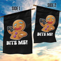 Funny Xmas Gingerbread Man Garden Flag Funny Sexy Cookie Bite Me - Wonder Print Shop
