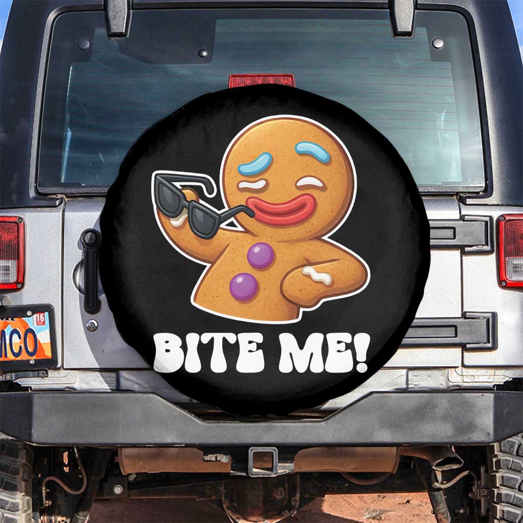 Funny Xmas Gingerbread Man Spare Tire Cover Funny Sexy Cookie Bite Me - Wonder Print Shop