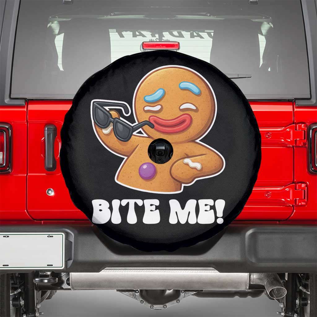 Funny Xmas Gingerbread Man Spare Tire Cover Funny Sexy Cookie Bite Me - Wonder Print Shop