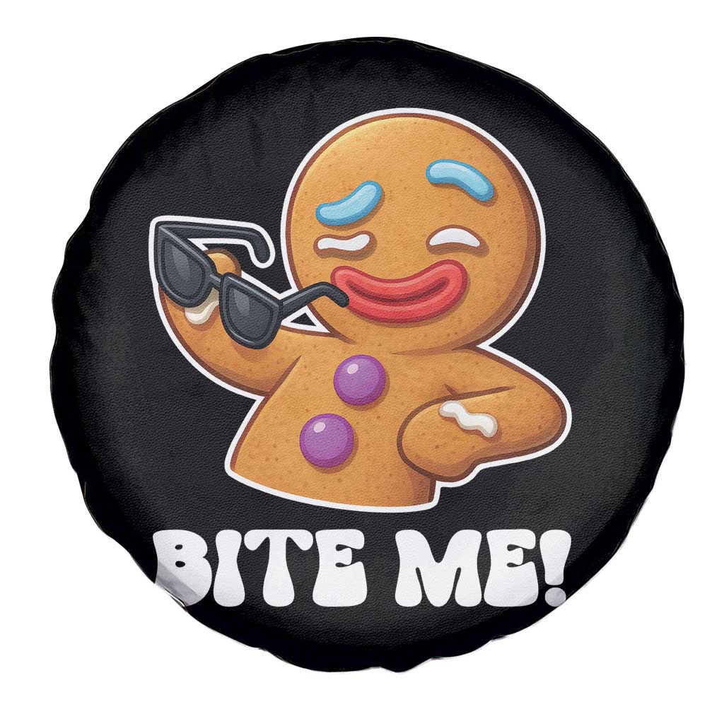 Funny Xmas Gingerbread Man Spare Tire Cover Funny Sexy Cookie Bite Me - Wonder Print Shop