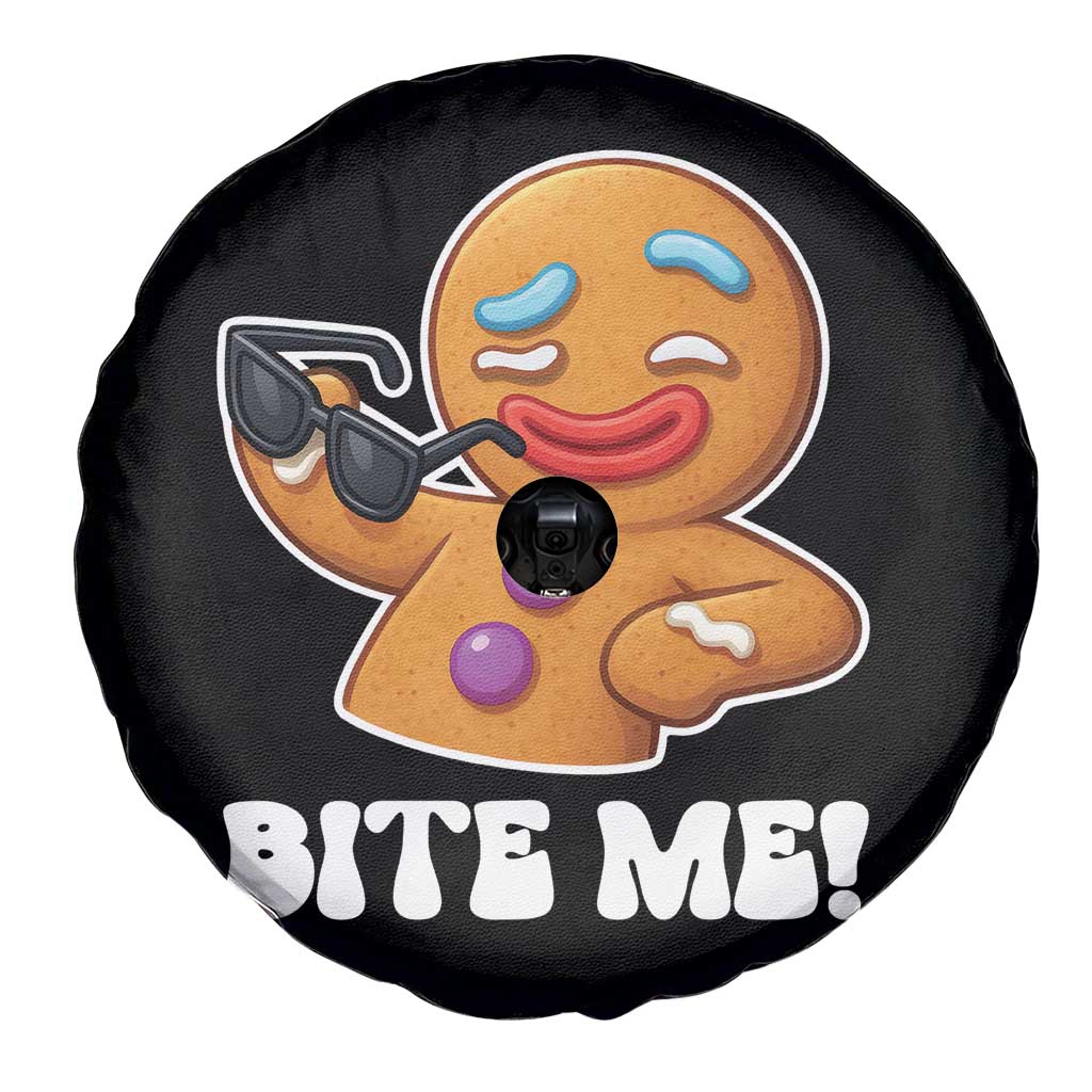 Funny Xmas Gingerbread Man Spare Tire Cover Funny Sexy Cookie Bite Me - Wonder Print Shop