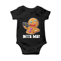 Funny Xmas Gingerbread Man Baby Onesie Funny Sexy Cookie Bite Me - Wonder Print Shop