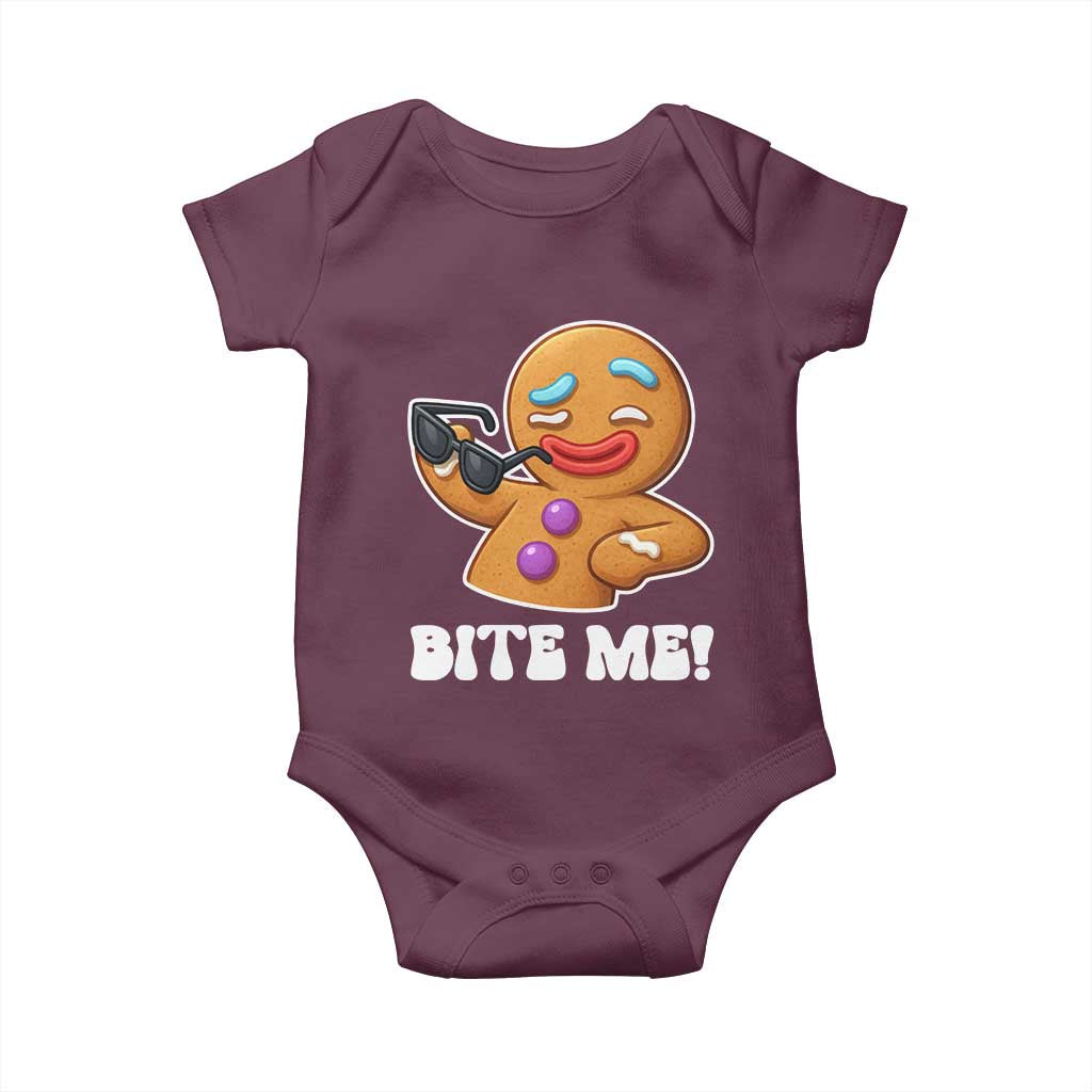 Funny Xmas Gingerbread Man Baby Onesie Funny Sexy Cookie Bite Me - Wonder Print Shop