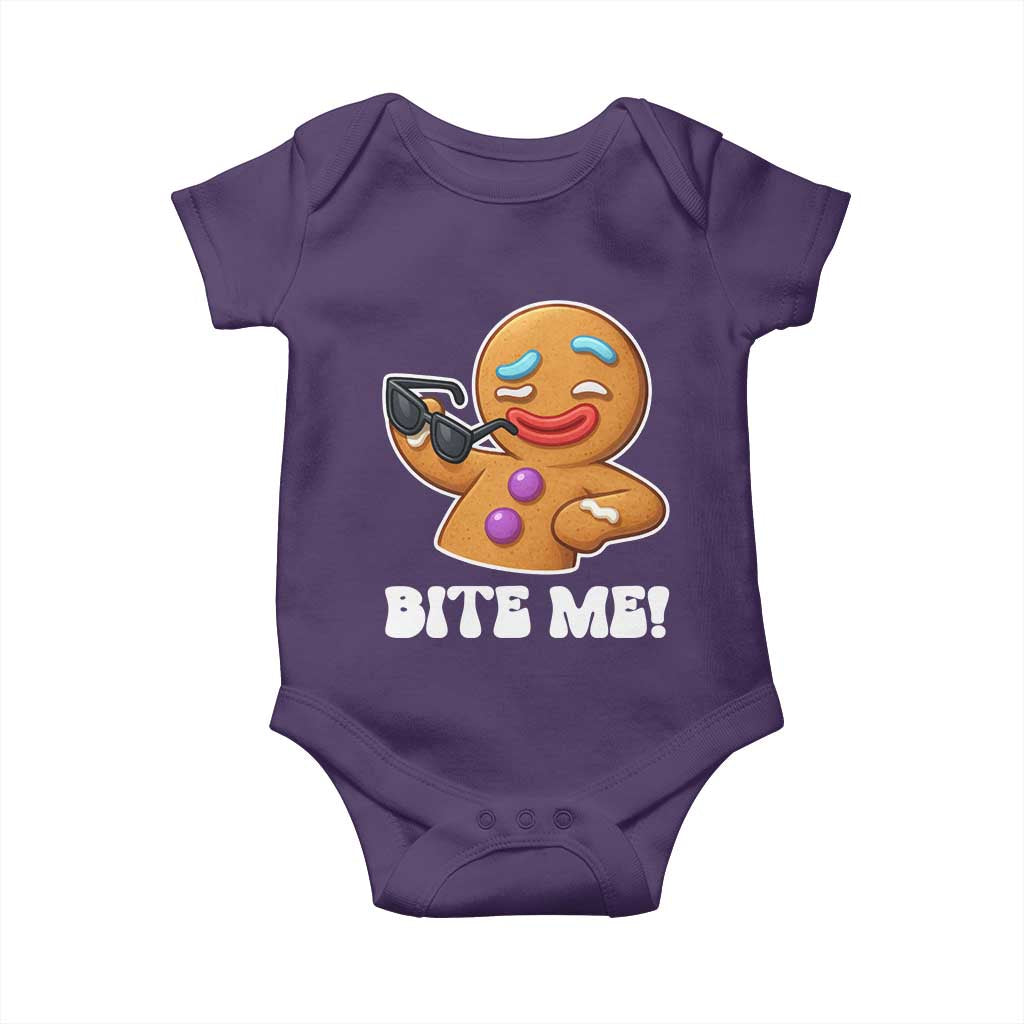 Funny Xmas Gingerbread Man Baby Onesie Funny Sexy Cookie Bite Me - Wonder Print Shop