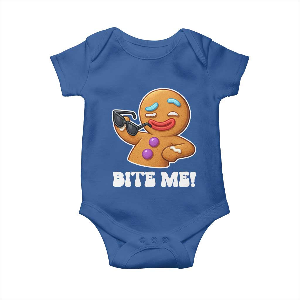 Funny Xmas Gingerbread Man Baby Onesie Funny Sexy Cookie Bite Me - Wonder Print Shop