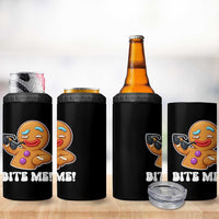 Funny Xmas Gingerbread Man 4 in 1 Can Cooler Tumbler Funny Sexy Cookie Bite Me - Wonder Print Shop