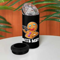 Funny Xmas Gingerbread Man 4 in 1 Can Cooler Tumbler Funny Sexy Cookie Bite Me - Wonder Print Shop