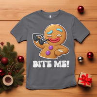 Funny Xmas Gingerbread Man T Shirt Funny Sexy Cookie Bite Me - Wonder Print Shop