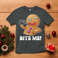 Funny Xmas Gingerbread Man T Shirt Funny Sexy Cookie Bite Me - Wonder Print Shop
