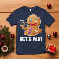 Funny Xmas Gingerbread Man T Shirt Funny Sexy Cookie Bite Me - Wonder Print Shop