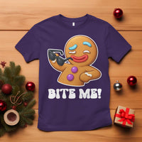 Funny Xmas Gingerbread Man T Shirt Funny Sexy Cookie Bite Me - Wonder Print Shop
