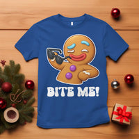 Funny Xmas Gingerbread Man T Shirt Funny Sexy Cookie Bite Me - Wonder Print Shop