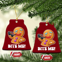 Funny Xmas Gingerbread Man Ceramic Ornament Funny Sexy Cookie Bite Me - undefined