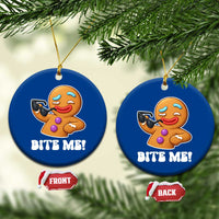Funny Xmas Gingerbread Man Ceramic Ornament Funny Sexy Cookie Bite Me - undefined