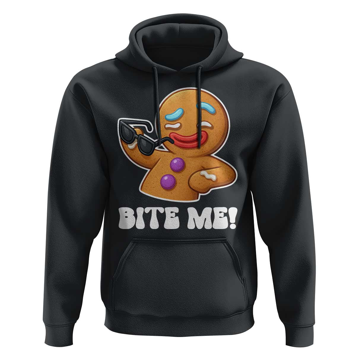 Funny Xmas Gingerbread Man Hoodie Funny Sexy Cookie Bite Me - Wonder Print Shop