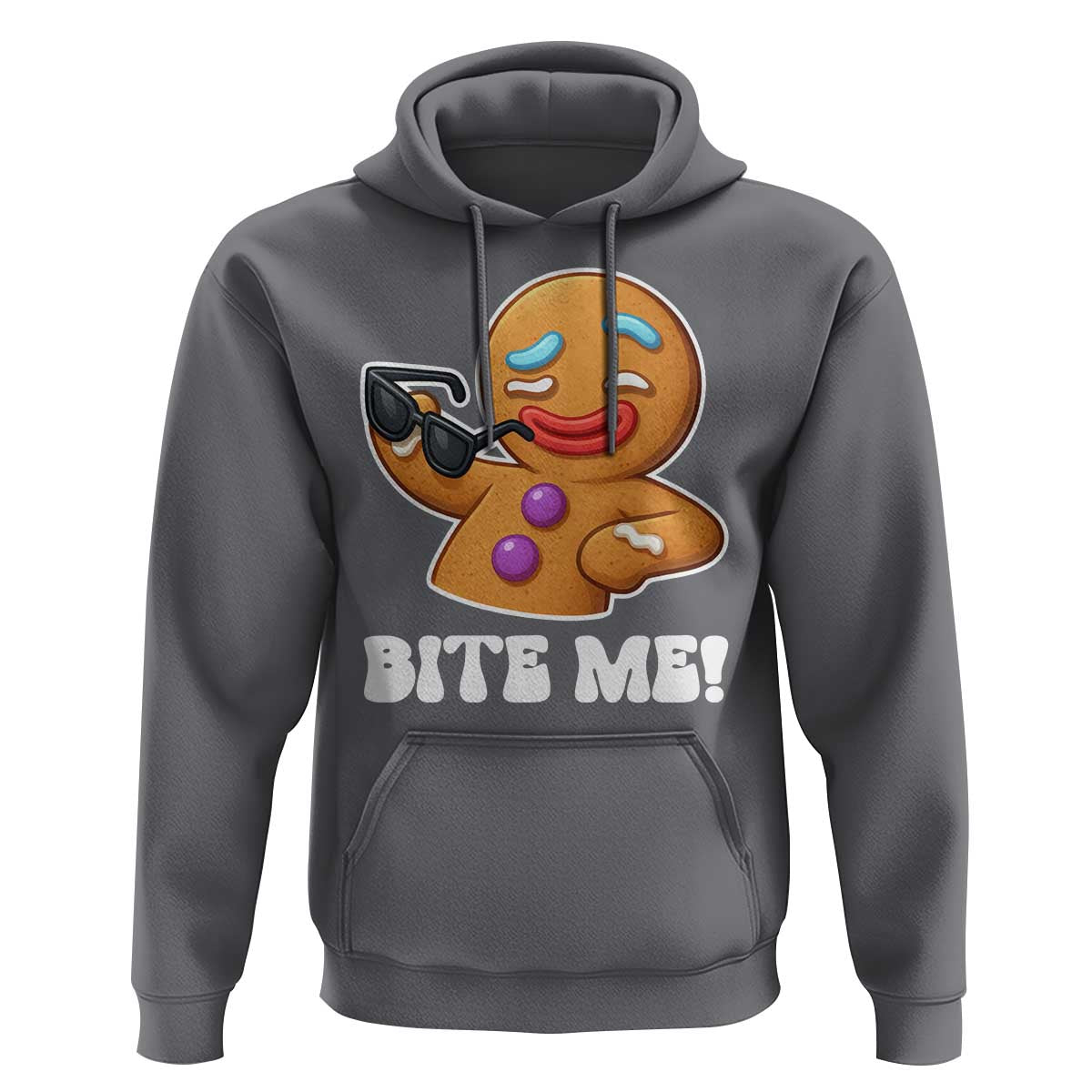 Funny Xmas Gingerbread Man Hoodie Funny Sexy Cookie Bite Me - Wonder Print Shop