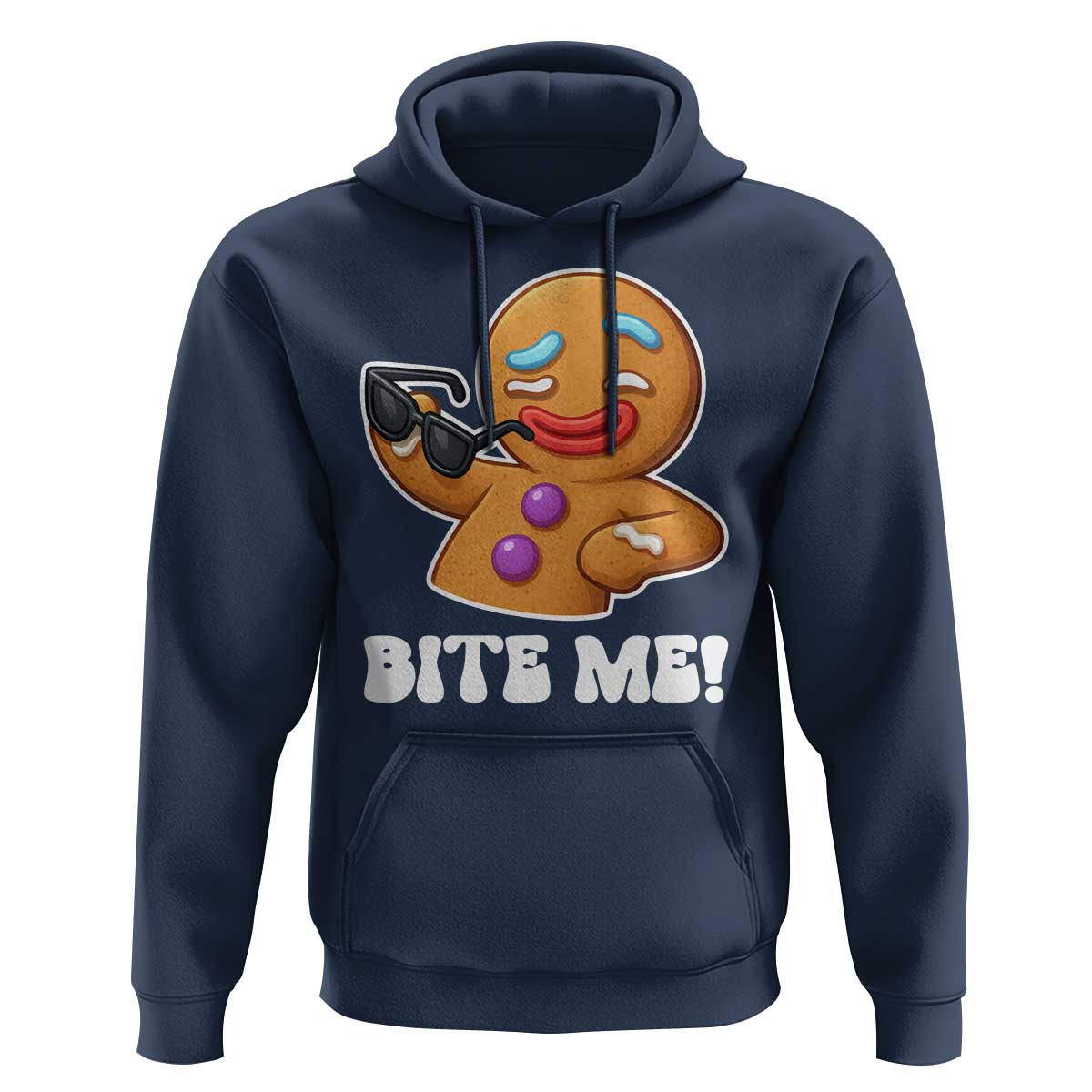 Funny Xmas Gingerbread Man Hoodie Funny Sexy Cookie Bite Me - Wonder Print Shop