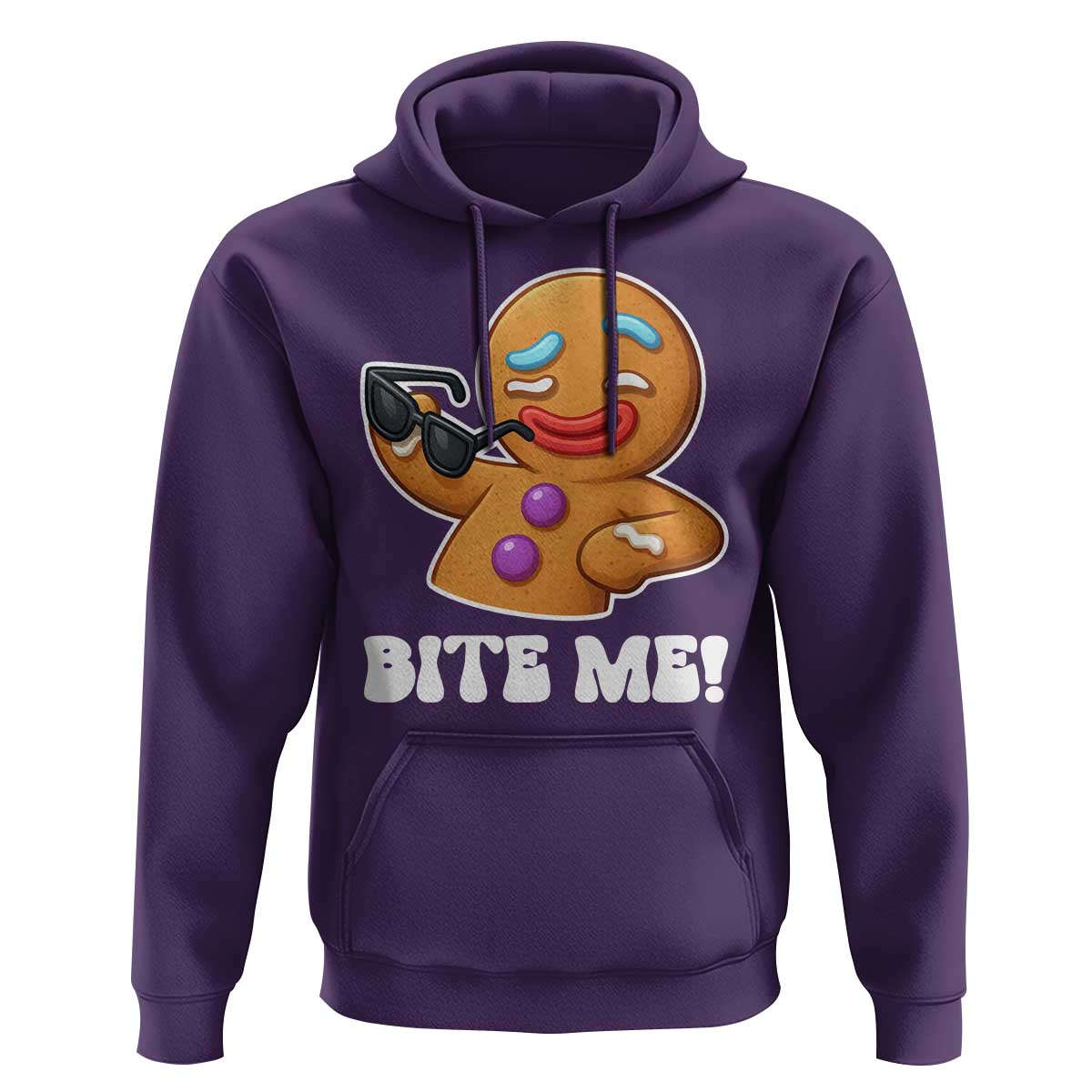 Funny Xmas Gingerbread Man Hoodie Funny Sexy Cookie Bite Me - Wonder Print Shop